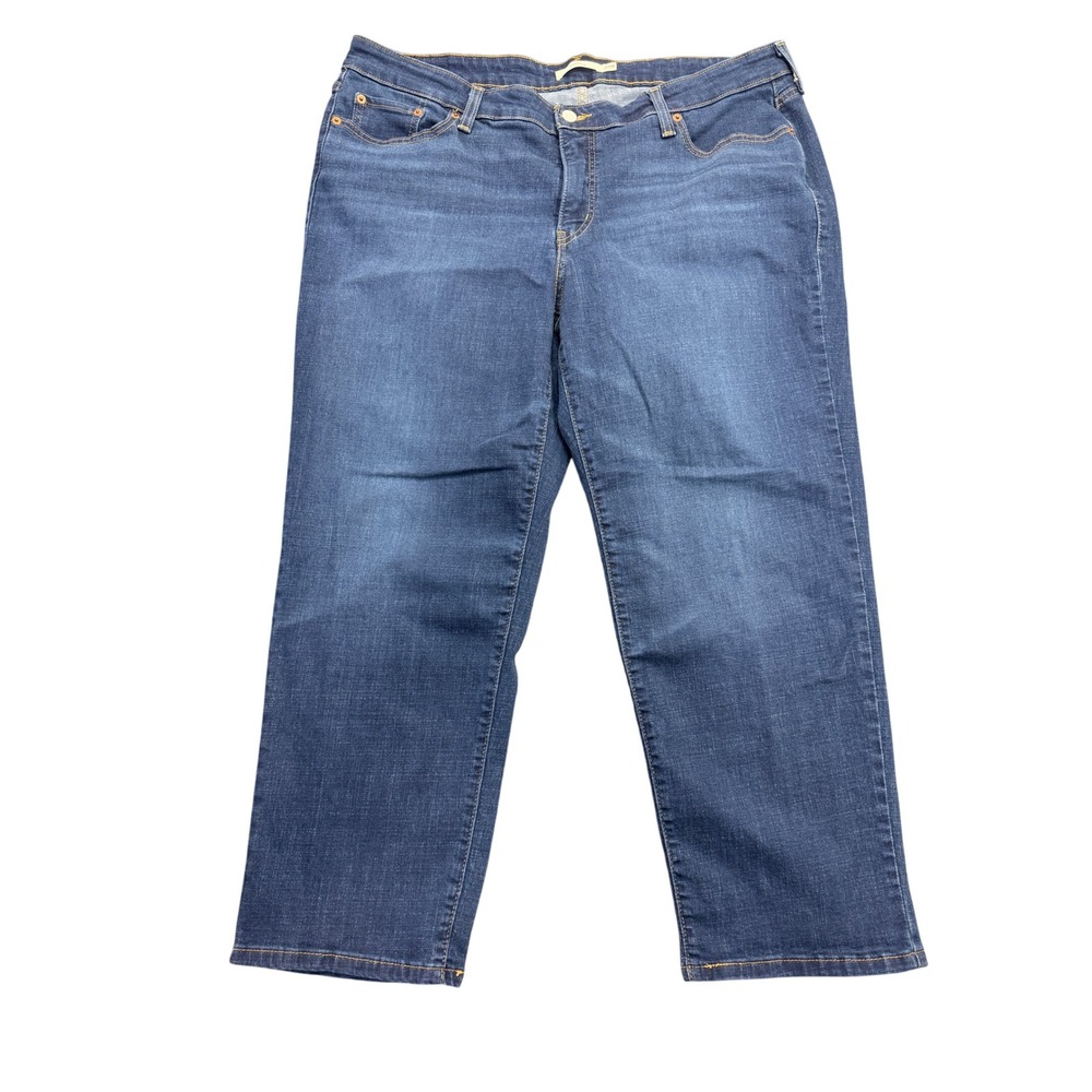 Levis Boyfriend Jeans Womens 20W Blue Denim Mid Rise Straight Leg Medium Wash